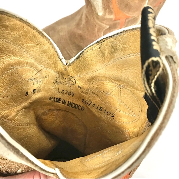 Justin Leather Cowboy Cowgirl Boots Size 8 - Picture 11 of 16